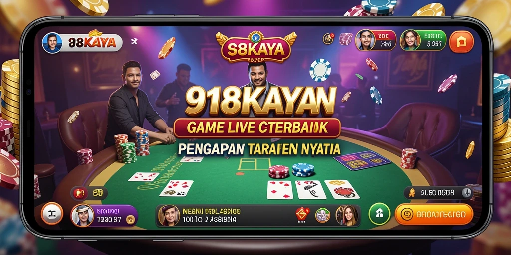 Screenshot gameplay Live Casino 918KAYA menampilkan dealer dan meja permainan.