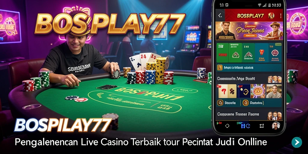 Tampilan gameplay Live Casino dari BOSPLAY77 dengan dealer profesional.