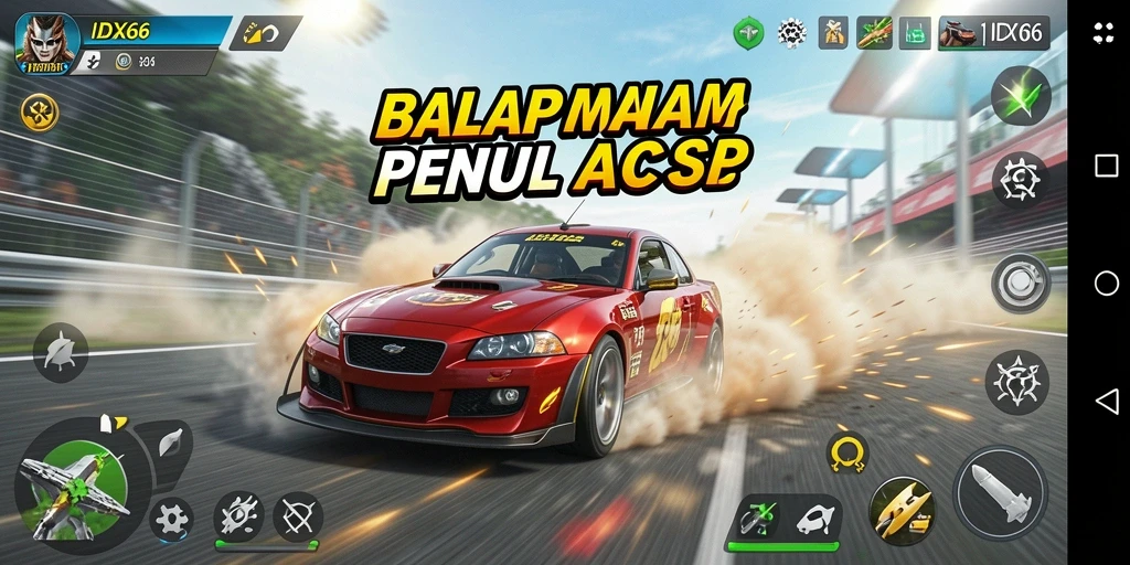 Screenshot utama <strong>IDX66</strong> menunjukkan aksinya di lintasan balap yang mendebarkan.