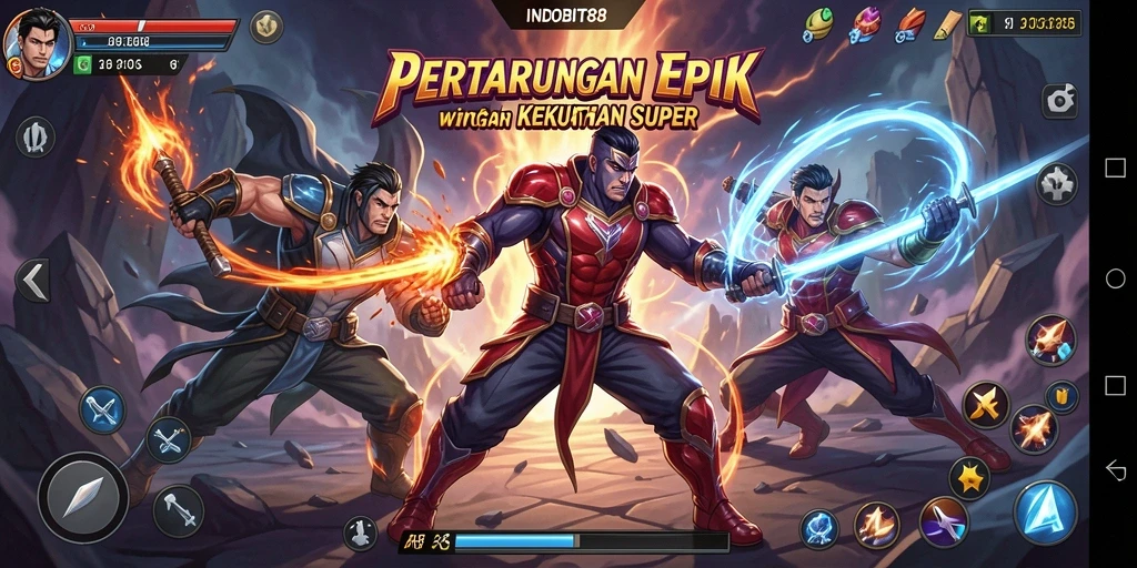 Tampilan aksi pertarungan di INDOBIT88 yang mendebarkan.