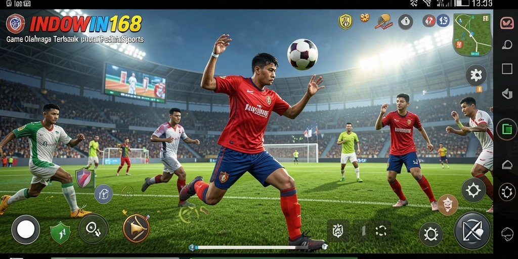 Screenshot utama INDOWIN168 menampilkan aksi seru dalam permainan olahraga.