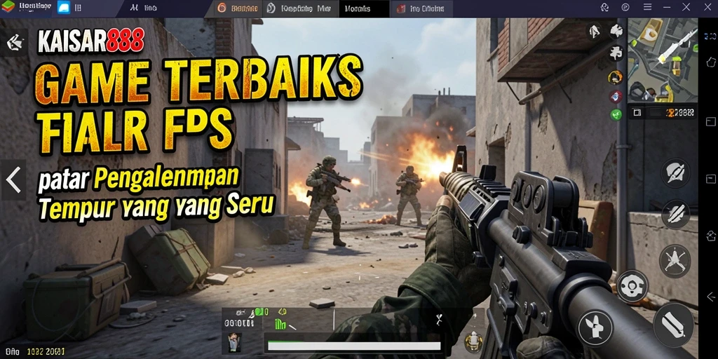 Tampilan seru dari gameplay KAISAR888 dalam misi tembak-menembak.