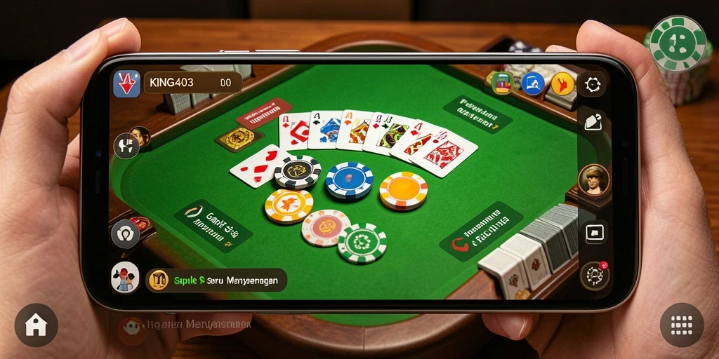 Tampilan gameplay Gaple yang menarik dan interaktif dalam KING403.