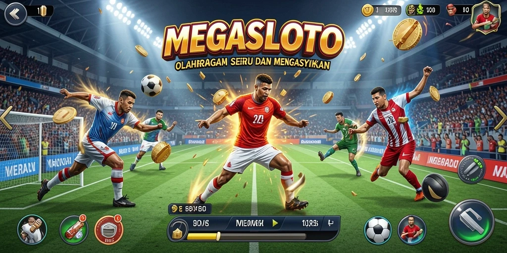 Tampilan gameplay seru MEGASLOTO yang mengasyikkan.