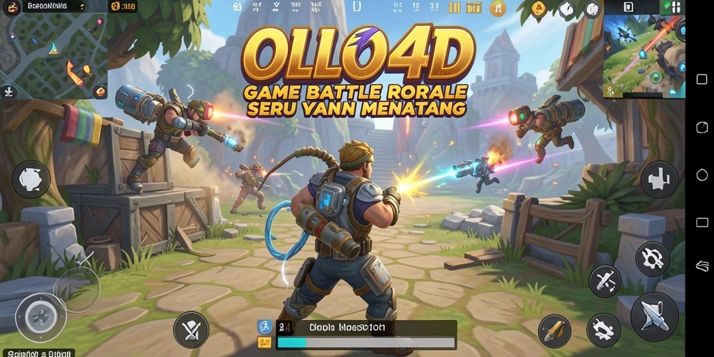 Tampilan menegangkan dari gameplay <strong>OLLO4D</strong> saat pertempuran Battle Royale berlangsung.