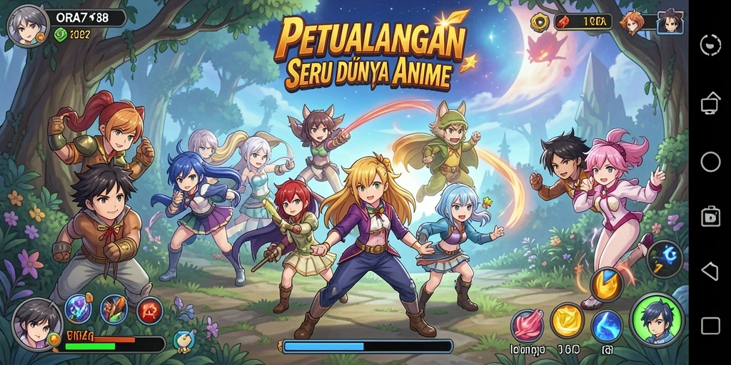 Tampilan menarik dari gameplay ORA78 yang penuh aksi dan karakter anime.