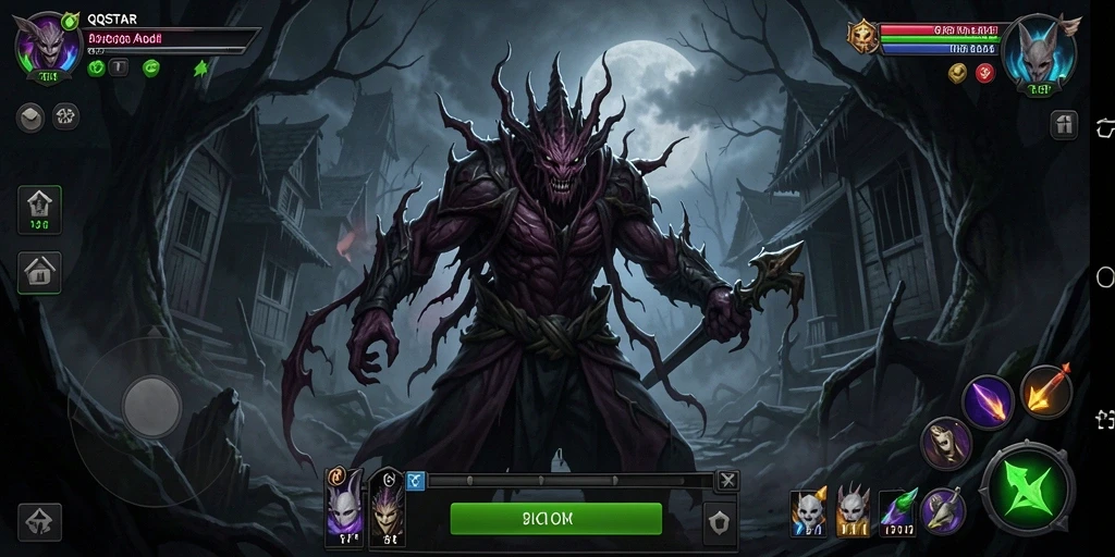 Screenshot gameplay QQSTAR menampilkan kengerian yang mencekam.