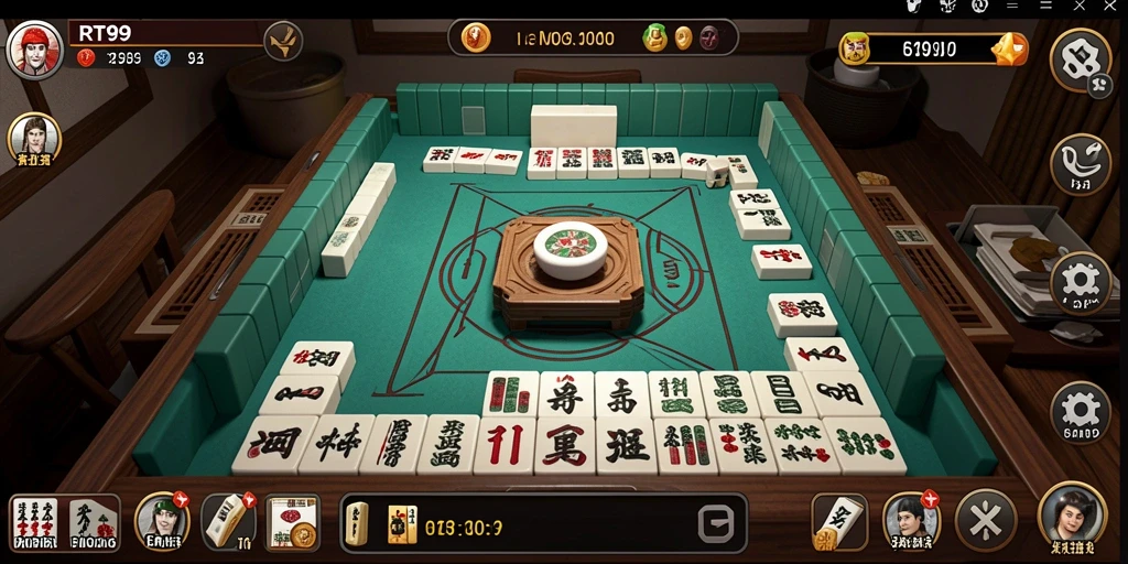 Screenshot gameplay RT99 yang menunjukkan keseruan permainan Mahjong.