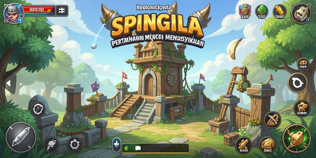 Tangkapan layar gameplay menampilkan menara yang sedang beraksi di medan perang.