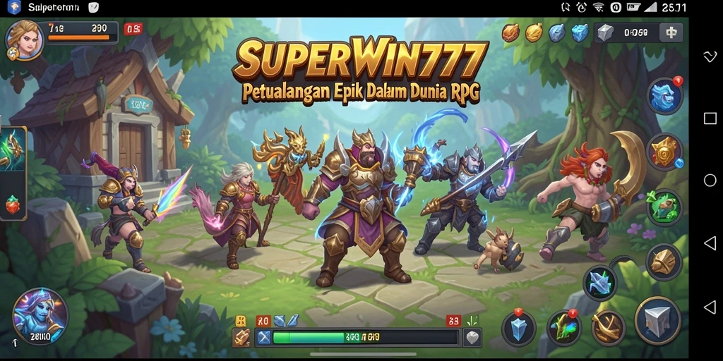 Tampilan gameplay menarik dalam SUPERWIN777 yang menampilkan pertempuran RPG.